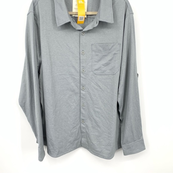 Duluth Trading Men Size XL Shirt Button Down Top Long Sleeve Gray Powercord - Picture 3 of 8